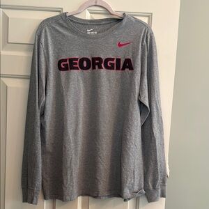 Nike Gray Long Sleeve Shirt with Georgia Text
